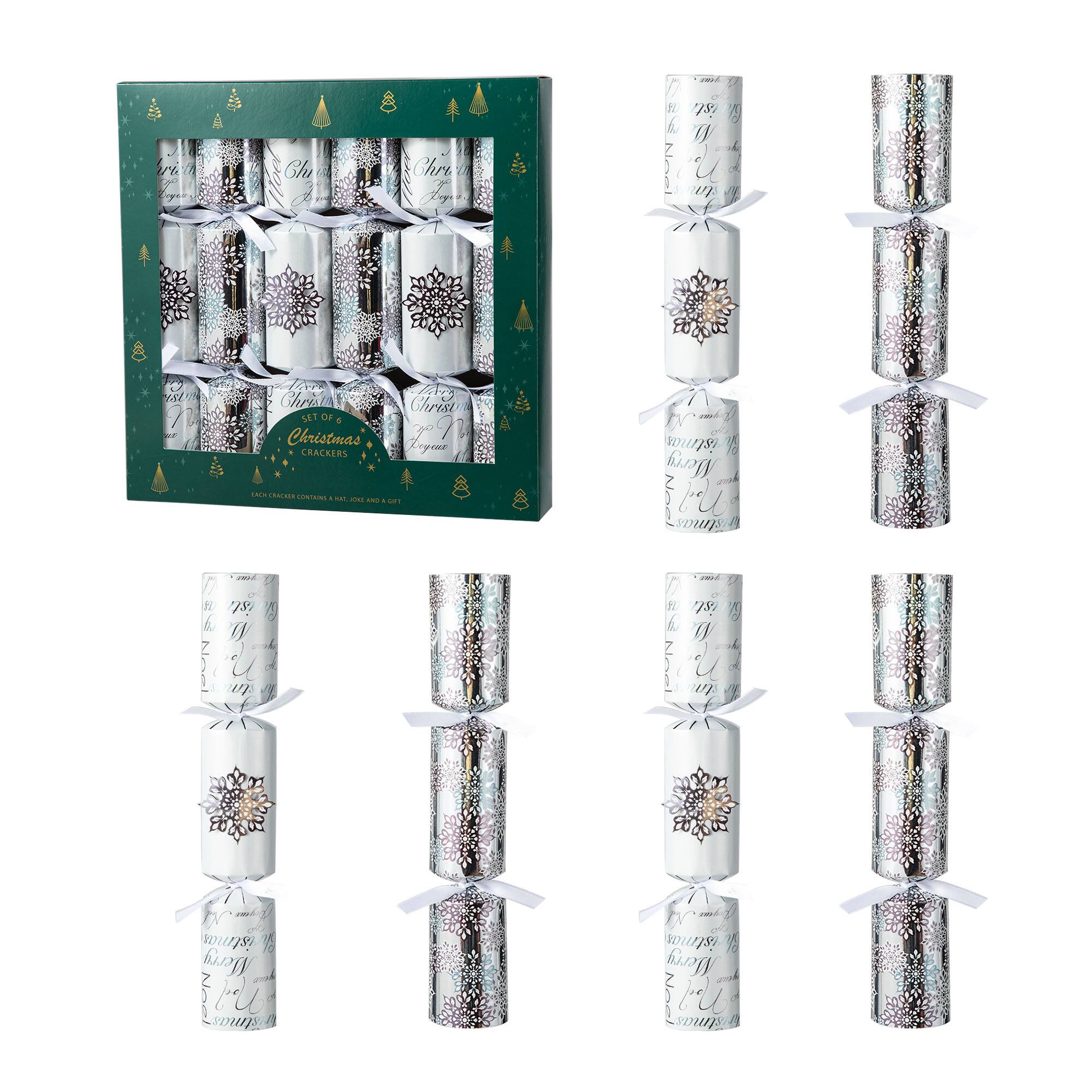 Glitzhome® 12" Christmas Snowflake Party Cracker with Gift Contents, 6ct.